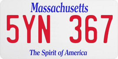 MA license plate 5YN367