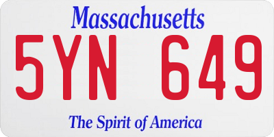 MA license plate 5YN649