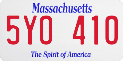 MA license plate 5YO410