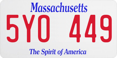 MA license plate 5YO449