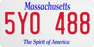 MA license plate 5YO488