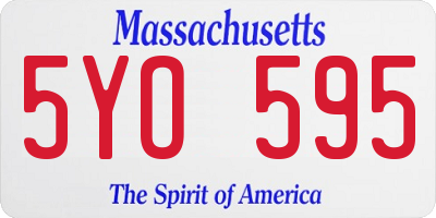 MA license plate 5YO595