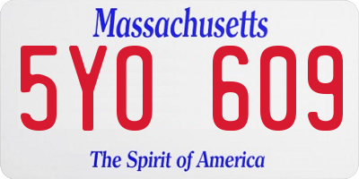 MA license plate 5YO609