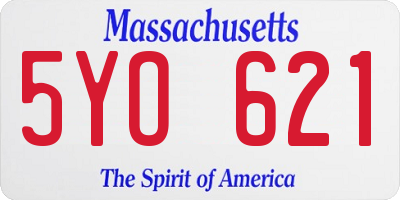 MA license plate 5YO621