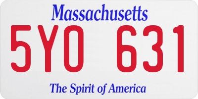 MA license plate 5YO631