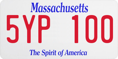 MA license plate 5YP100