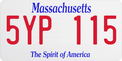 MA license plate 5YP115