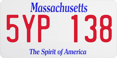 MA license plate 5YP138