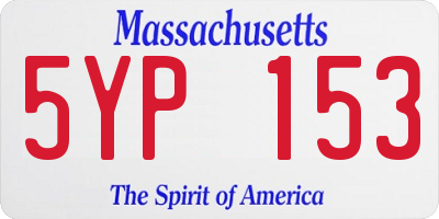 MA license plate 5YP153