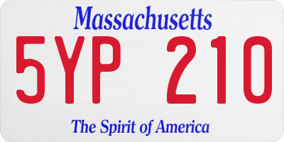 MA license plate 5YP210
