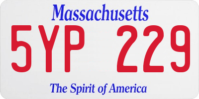 MA license plate 5YP229
