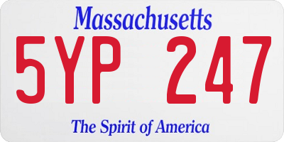 MA license plate 5YP247
