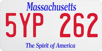 MA license plate 5YP262