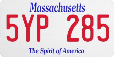 MA license plate 5YP285