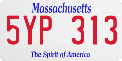 MA license plate 5YP313