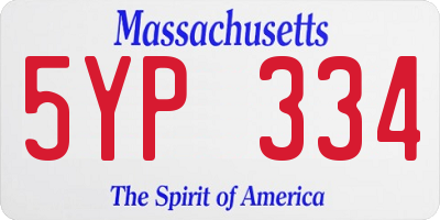 MA license plate 5YP334