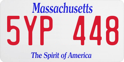 MA license plate 5YP448