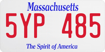 MA license plate 5YP485