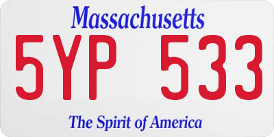 MA license plate 5YP533
