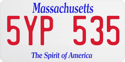 MA license plate 5YP535