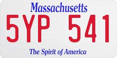 MA license plate 5YP541