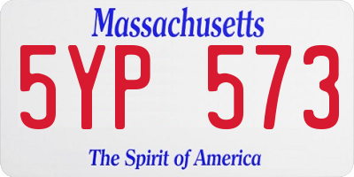 MA license plate 5YP573