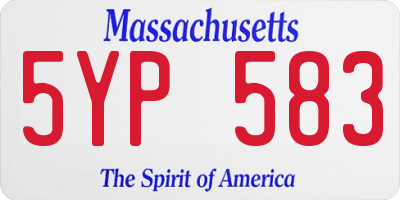 MA license plate 5YP583