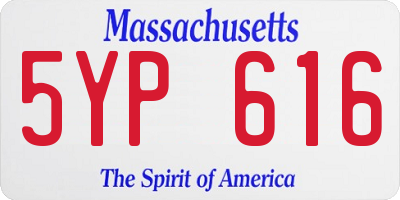 MA license plate 5YP616