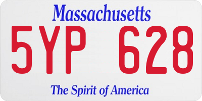 MA license plate 5YP628
