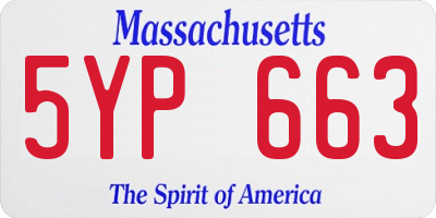 MA license plate 5YP663
