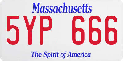 MA license plate 5YP666