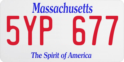 MA license plate 5YP677