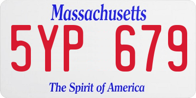 MA license plate 5YP679