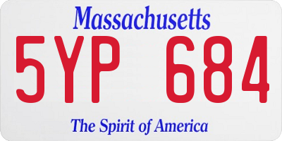 MA license plate 5YP684