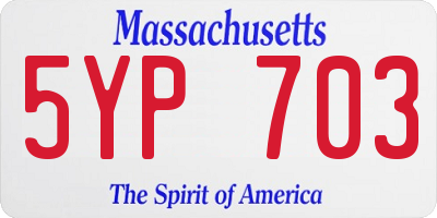 MA license plate 5YP703