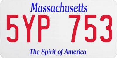 MA license plate 5YP753