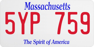 MA license plate 5YP759