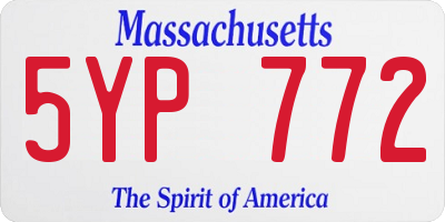 MA license plate 5YP772