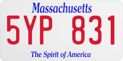 MA license plate 5YP831