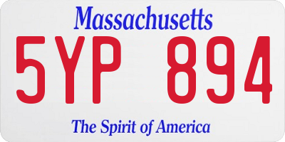 MA license plate 5YP894