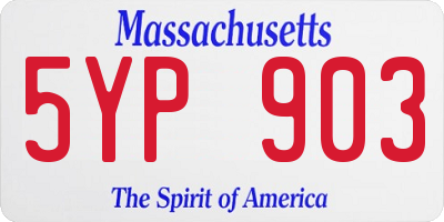 MA license plate 5YP903
