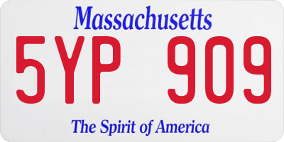 MA license plate 5YP909