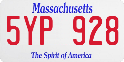 MA license plate 5YP928