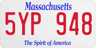 MA license plate 5YP948