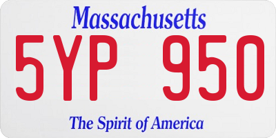 MA license plate 5YP950