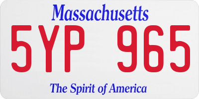 MA license plate 5YP965