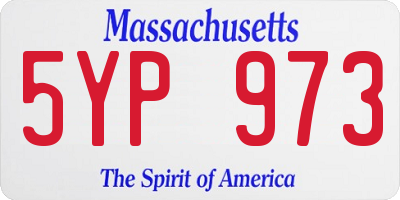MA license plate 5YP973