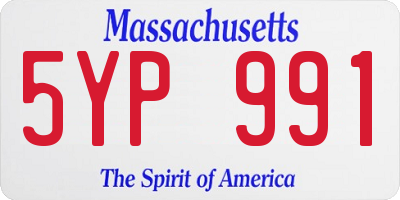 MA license plate 5YP991