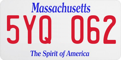 MA license plate 5YQ062