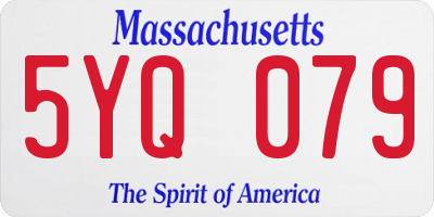 MA license plate 5YQ079